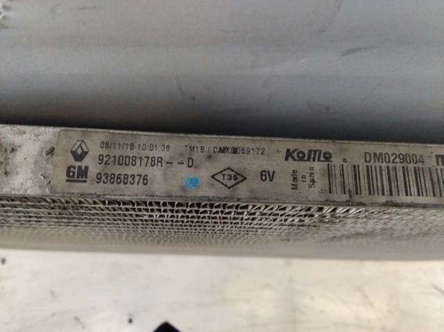 Condensador de aire acondicionado 93868376 OPEL