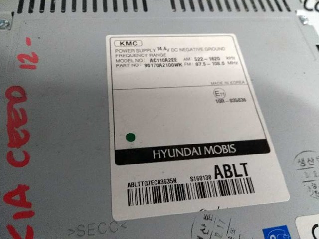 96170A2100WK HYUNDAI Radio AM/FM  disponible Vigo