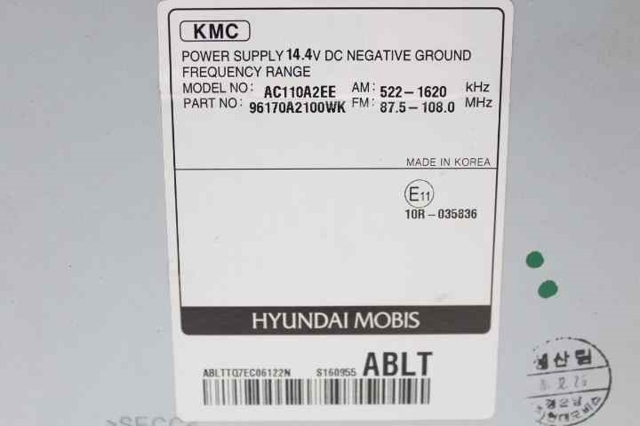 HYUNDAI 96170A2100WK Radio  en stock Valencia