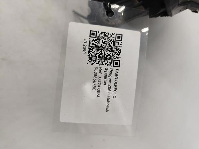 9628666780 PEUGEOT Faro derecho  disponible Alicante