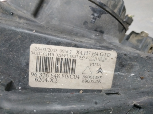 PEUGEOT 9632664880 Faro izquierdo  en stock Valencia