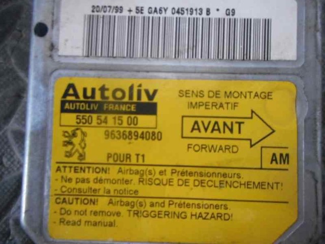 9636894080 PEUGEOT Módulo de control de airbag  comprar en Lleida