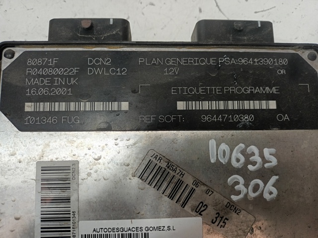 9641390180 PEUGEOT ECU  en stock Córdoba
