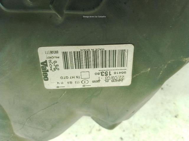 PEUGEOT 9641615380 Faro izquierdo  disponible Valladolid