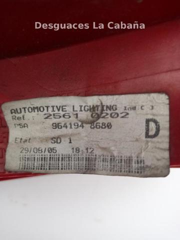 9641948680 PEUGEOT Piloto trasero exterior derecho  comprar en Oviedo