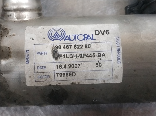 Enfriador de recirculación de gases de escape EGR 9646762280 PEUGEOT