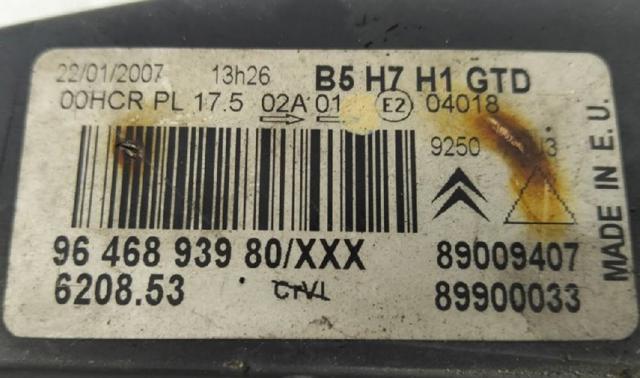 9646893980 PEUGEOT Faro izquierdo  en stock Huelva