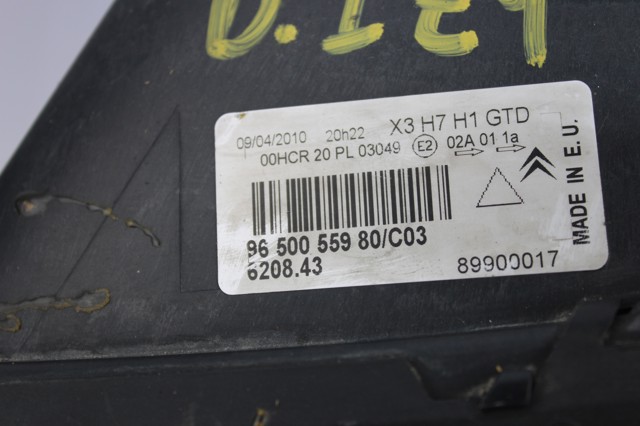 PEUGEOT 9650055980 Faro izquierdo  disponible España