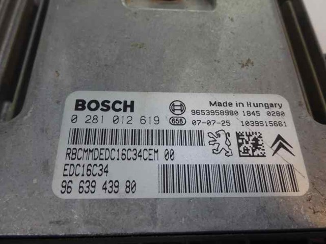 9663943980 PEUGEOT ECU  en stock Córdoba