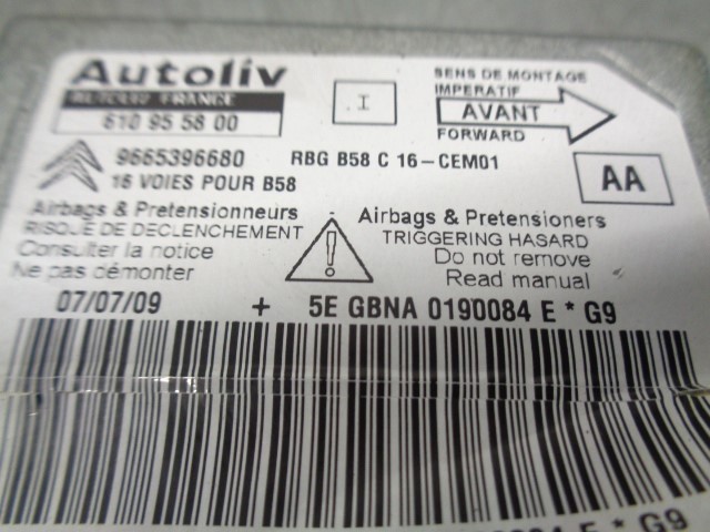 9665396680 PEUGEOT Airbag de volante comprar Madrid