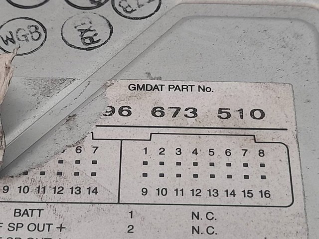 GM 96673510 Radio  en stock Terrassa