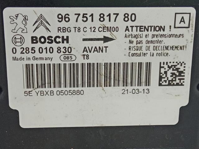 PEUGEOT 9675181780 Módulo de control de airbag  comprar en Albacete