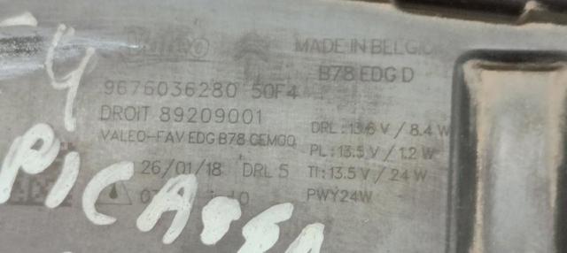 PEUGEOT 9676036280 Luz diurna derecha comprar Pamplona