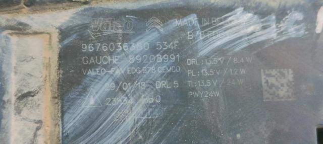 PEUGEOT 9676036380 Luz diurna izquierda  en stock Salamanca