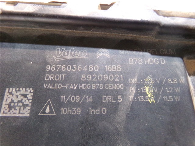 PEUGEOT 9676036480 Luz diurna derecha comprar Barcelona