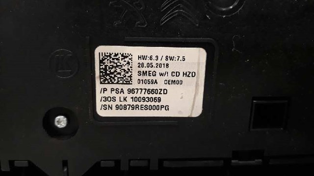 PEUGEOT 96777660ZD Unidad de control aire acondicionado comprar Barcelona