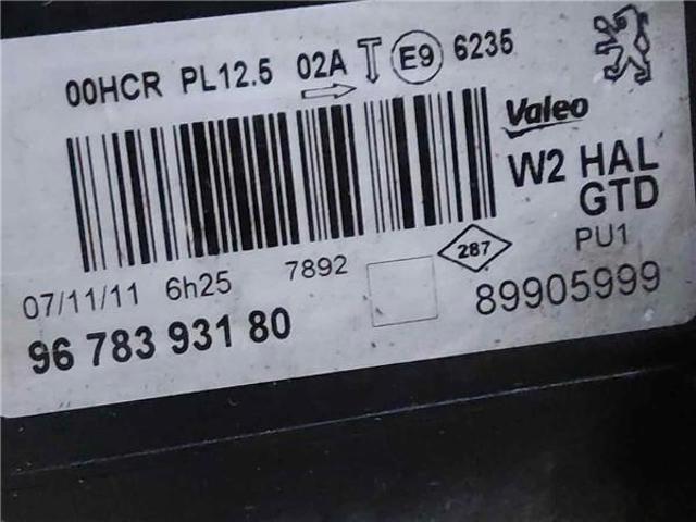 PEUGEOT 9678393180 Faro izquierdo  comprar en Ponferrada