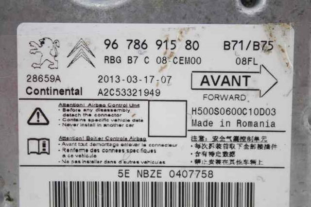 9678691580 Módulo de control de airbag  en stock Granada