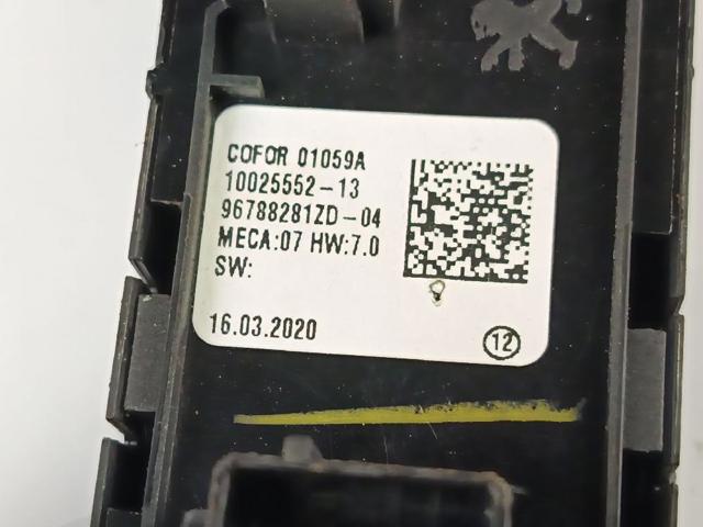 PEUGEOT 96788281ZD Interruptor de elevalunas delantera izquierda  en stock Salamanca