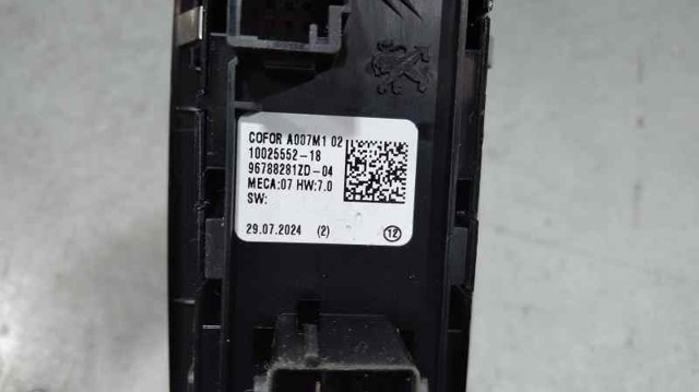 PEUGEOT 96788281ZD Interruptor de elevalunas delantera izquierda comprar Barcelona