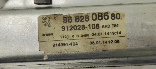 9682808680 PEUGEOT Mecanismo de elevalunas de la puerta trasera derecha  en stock Huelva