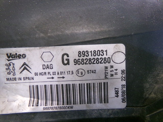 9682828280 PEUGEOT Faro izquierdo  comprar en Jaén