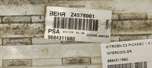 Radiador de aire de admisión Peugeot 208 CA, CC