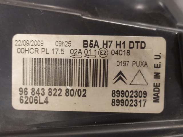 9684382280 PEUGEOT Faro derecho  comprar en Oviedo