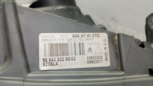 9684382280 PEUGEOT Faro derecho  disponible Ourense