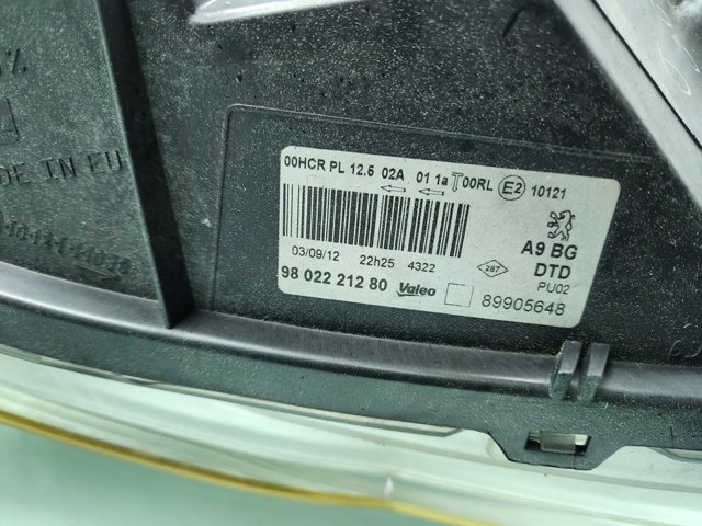 PEUGEOT 9802221280 Faro derecho  comprar en Ponferrada
