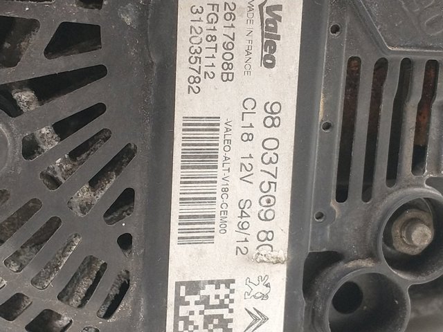PEUGEOT 9803750980 Alternador  disponible Lugo