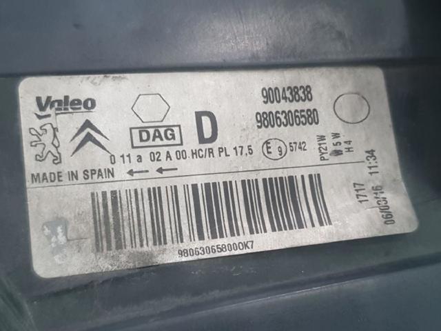 9806306580 PEUGEOT Faro derecho comprar Madrid