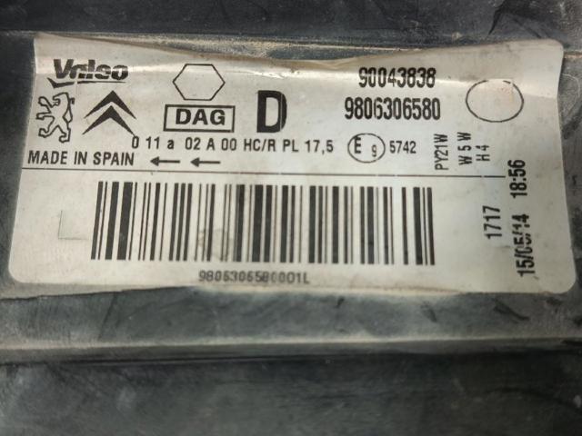 PEUGEOT 9806306580 Faro derecho  comprar en Albacete