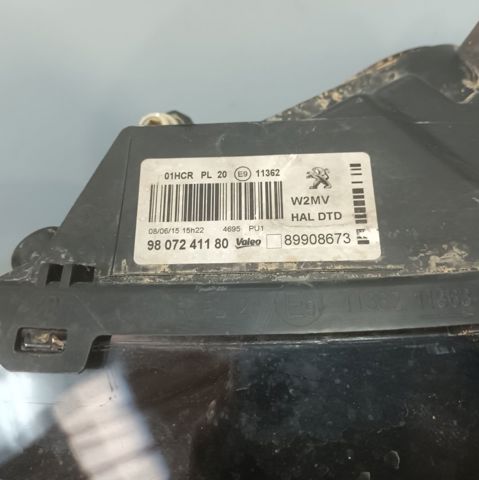 Faro delantero derecho 9807241180 PEUGEOT