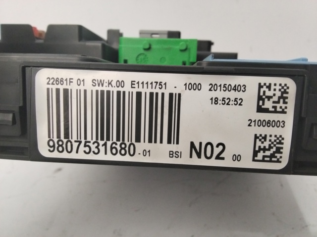 Caja de fusibles Peugeot 208 CA, CC