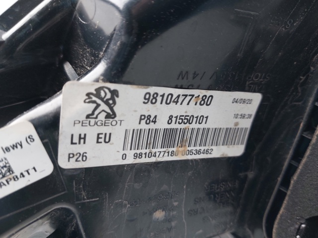 PEUGEOT 9810477180 Piloto trasero exterior izquierdo  disponible Valladolid