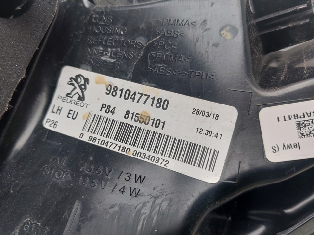 9810477180 PEUGEOT Piloto trasero exterior izquierdo  disponible Alicante