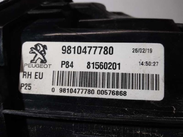 9810477780 PEUGEOT Piloto trasero interior derecho  en stock Gandía