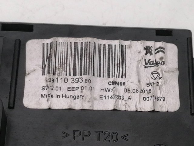 9811039380 PEUGEOT Módulo de control de climatización  en stock Gandía