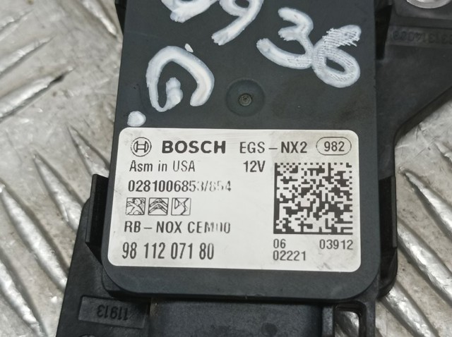 9811207180 PEUGEOT Sensor de óxidos de nitrógeno NOx trasero  en stock Huelva