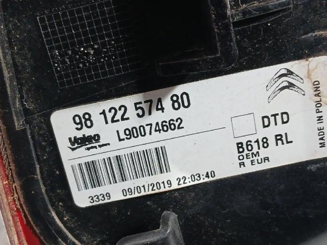 PEUGEOT 9812257480 Piloto trasero derecho  en stock Salamanca