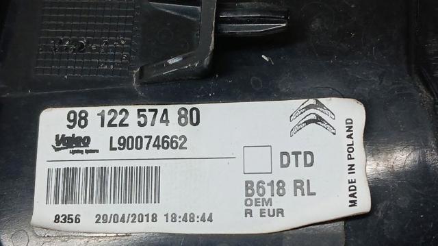 9812257480 PEUGEOT Piloto trasero derecho  disponible Vigo