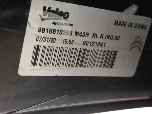 9818810280 PEUGEOT Piloto trasero derecho comprar Bilbao