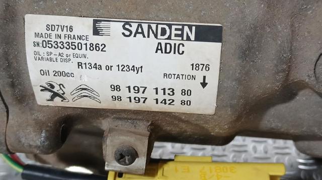 9819711380 PEUGEOT Compresor de aire acondicionado  en stock Gandía