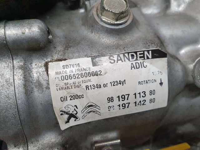 9819711380 PEUGEOT Compresor de aire acondicionado  en stock Gandía