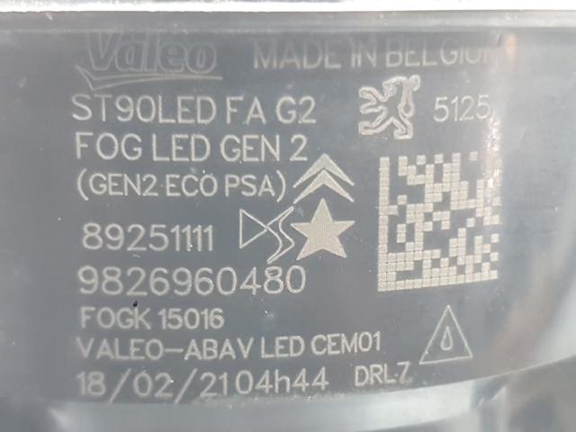 9826960480 PEUGEOT Faro antiniebla izquierdo y derecho  en stock Gandía