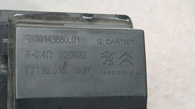 9830143880 PEUGEOT Regulador de velocidad del ventilador de refrigeración (unidad de control)  comprar en Lleida