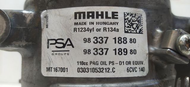 9833718880 PEUGEOT Compresor de aire acondicionado  disponible Vigo