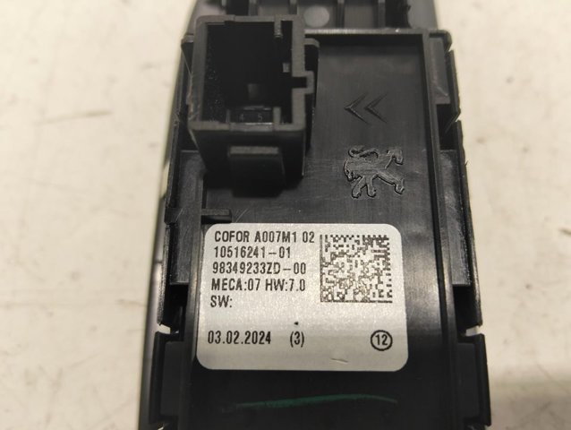 PEUGEOT 98349233ZD Interruptor de elevalunas delantera izquierda comprar Tarragona