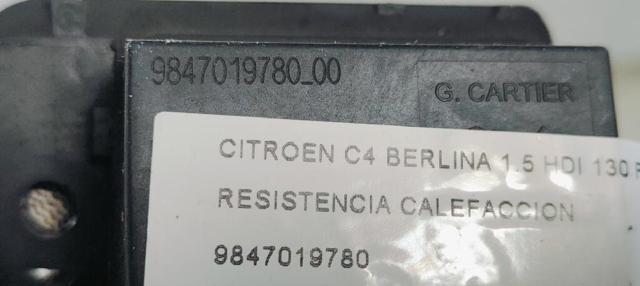 PEUGEOT 9847019780 Resistencia del ventilador del habitáculo  comprar en Ponferrada